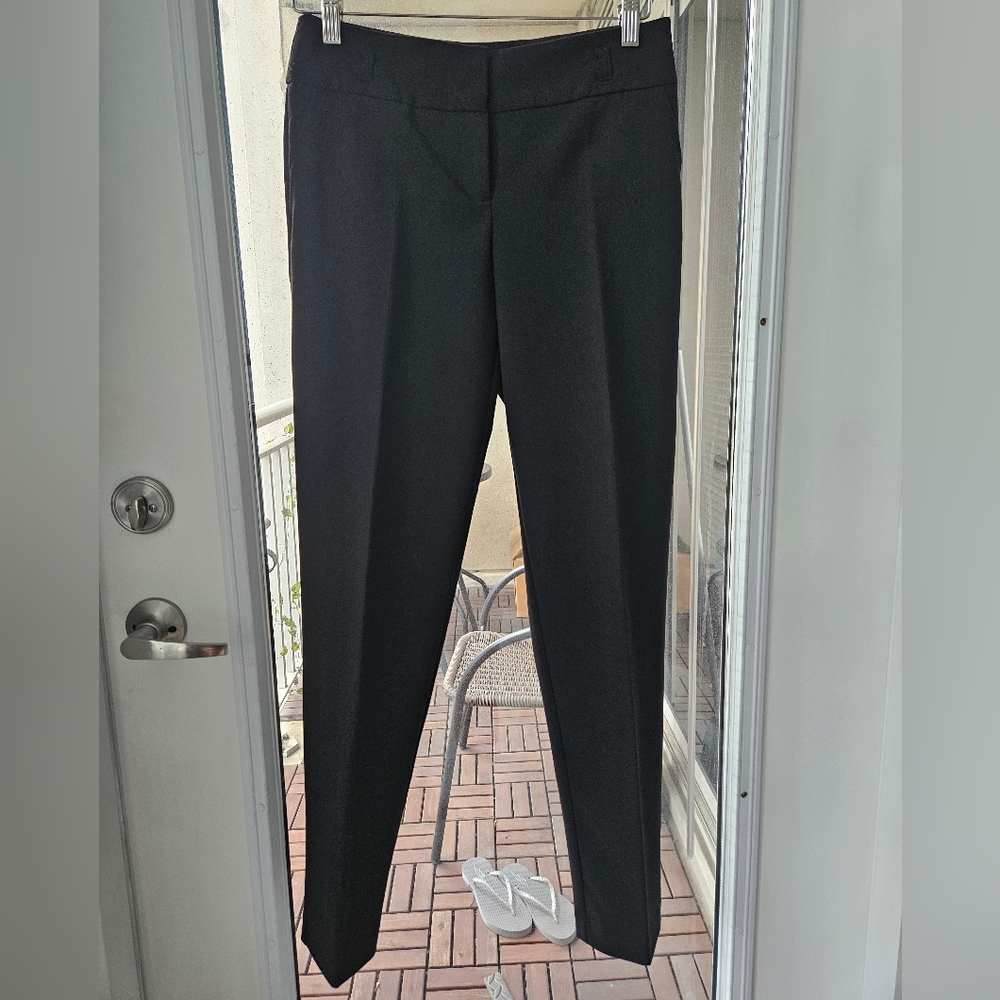 Straight Leg Pant Trousers - Black - 4